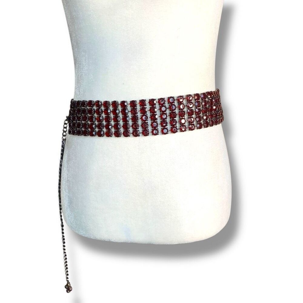 Vintage Red Beaded Belt